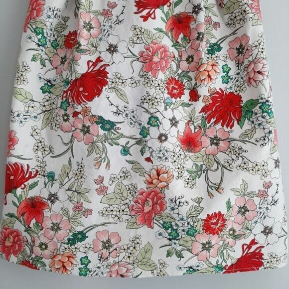 OLD NAVY Strapless Empire Waist Floral Mini Dress White Sz 8 - Picture 4 of 13